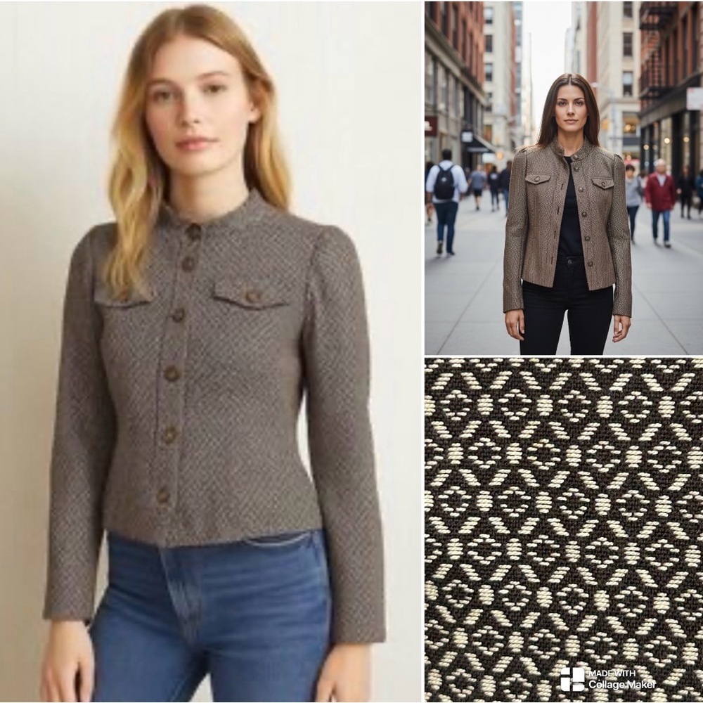 Loft NWOT textured cropped jacket
